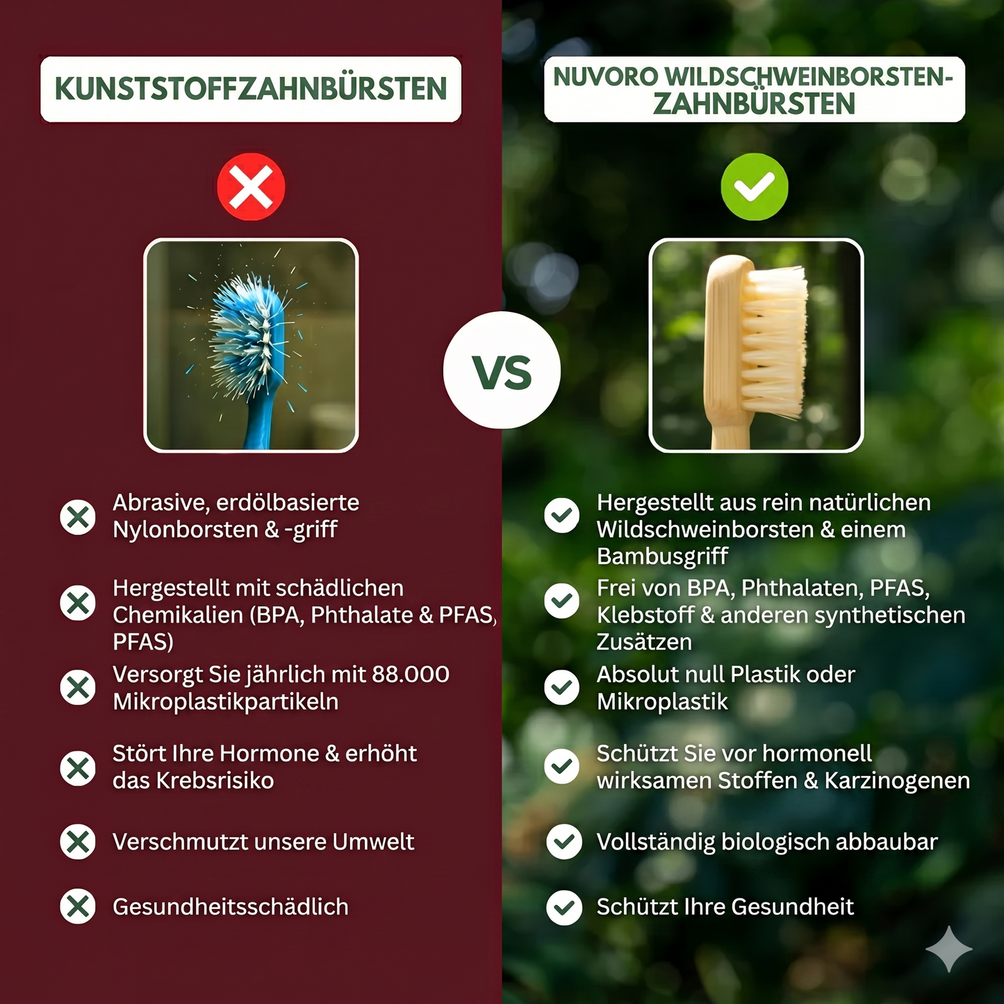 PURA | Naturborsten & Bambus Zahnbürste