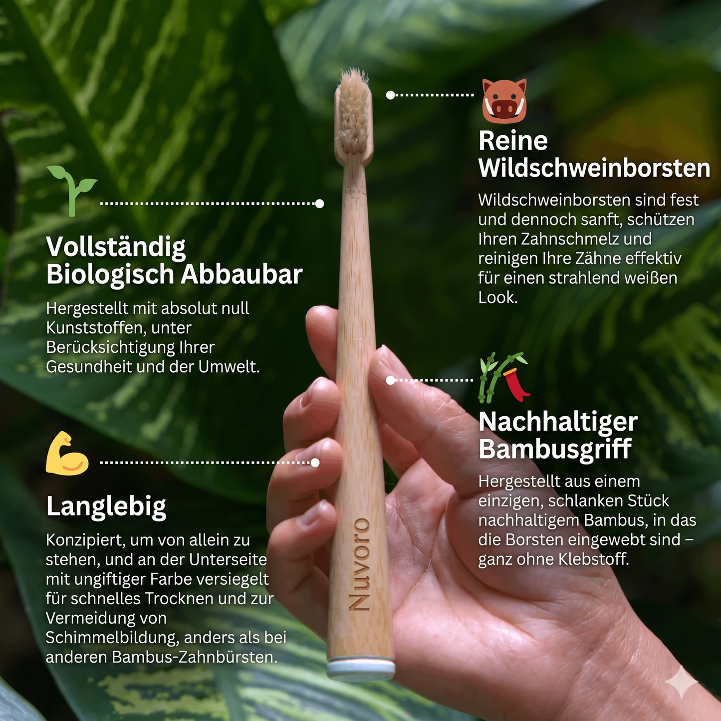 PURA | Naturborsten & Bambus Zahnbürste